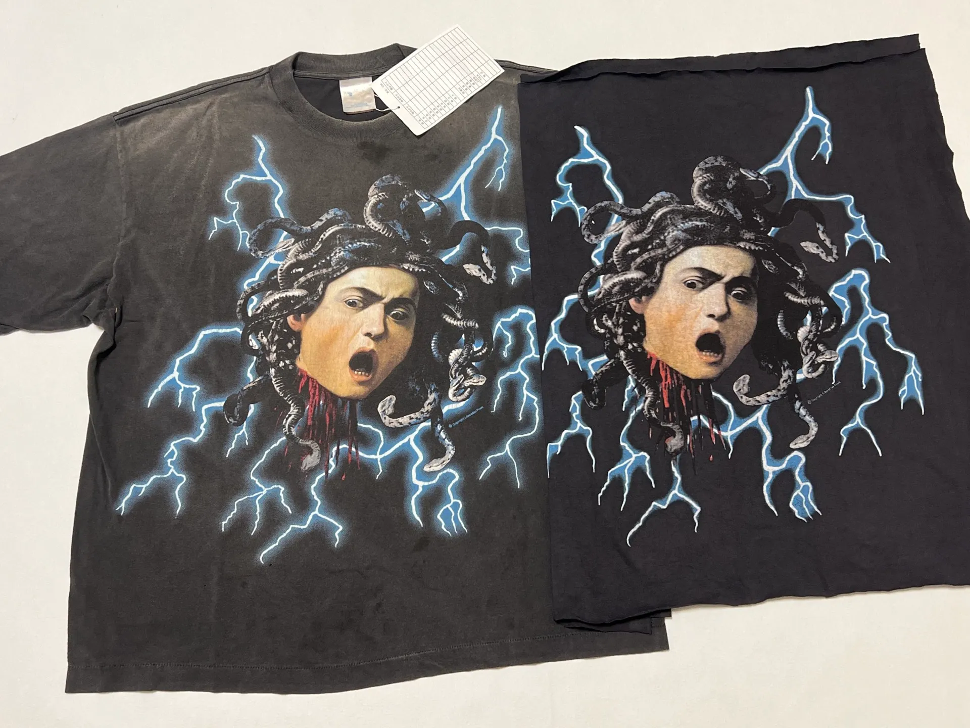 Printing proofing SAINT Mxxxxxx MEDUSA SS TEE/BLK Medusa Hydra retro sulfur dyed short sleeves washed black S-XL